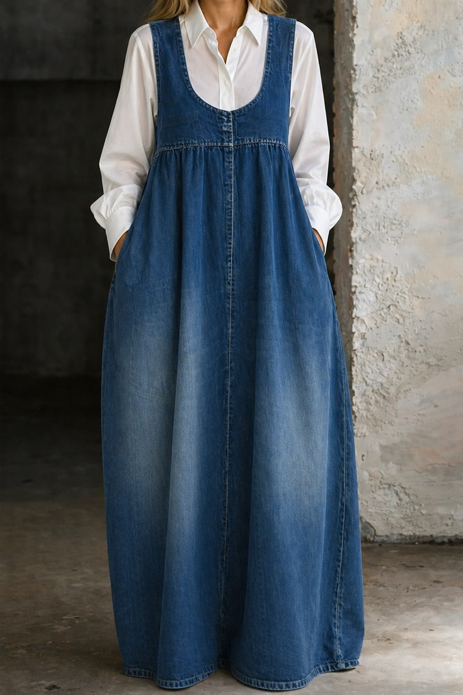 Irene | Loose Denim Vest Dress
