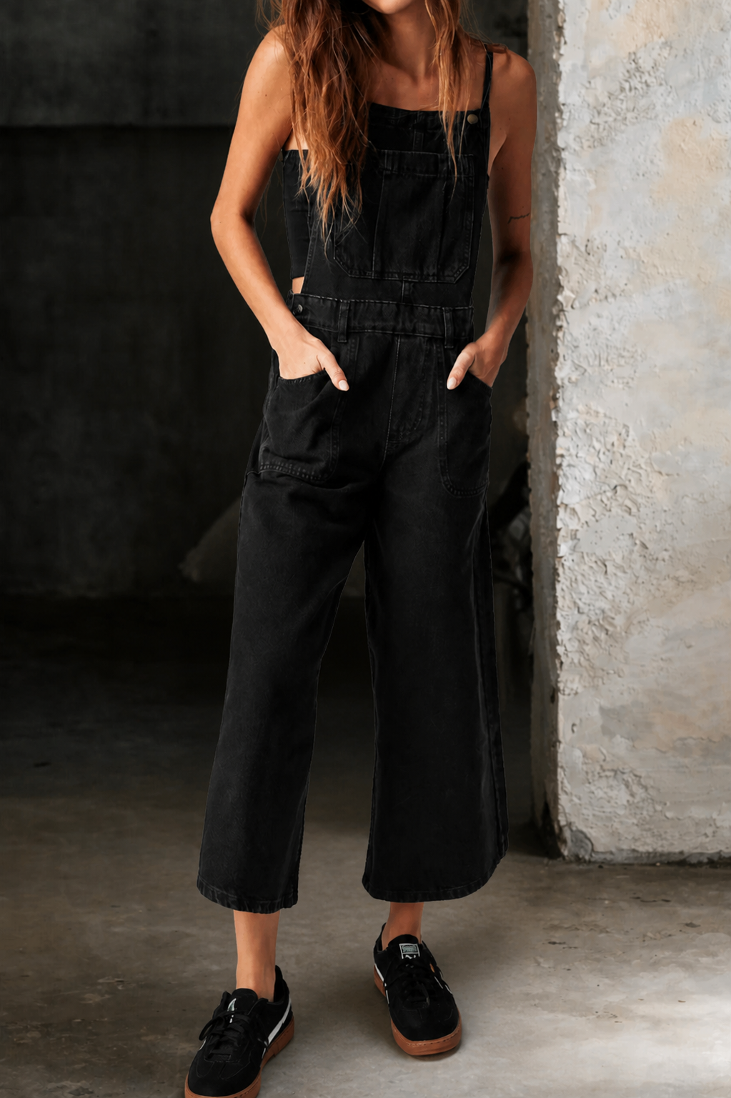Indie | Wide Leg Suspender Jumpsuit