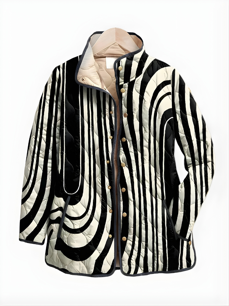 COLETTE™ | Casual Quilted Jacket with Abstract Geometric Design