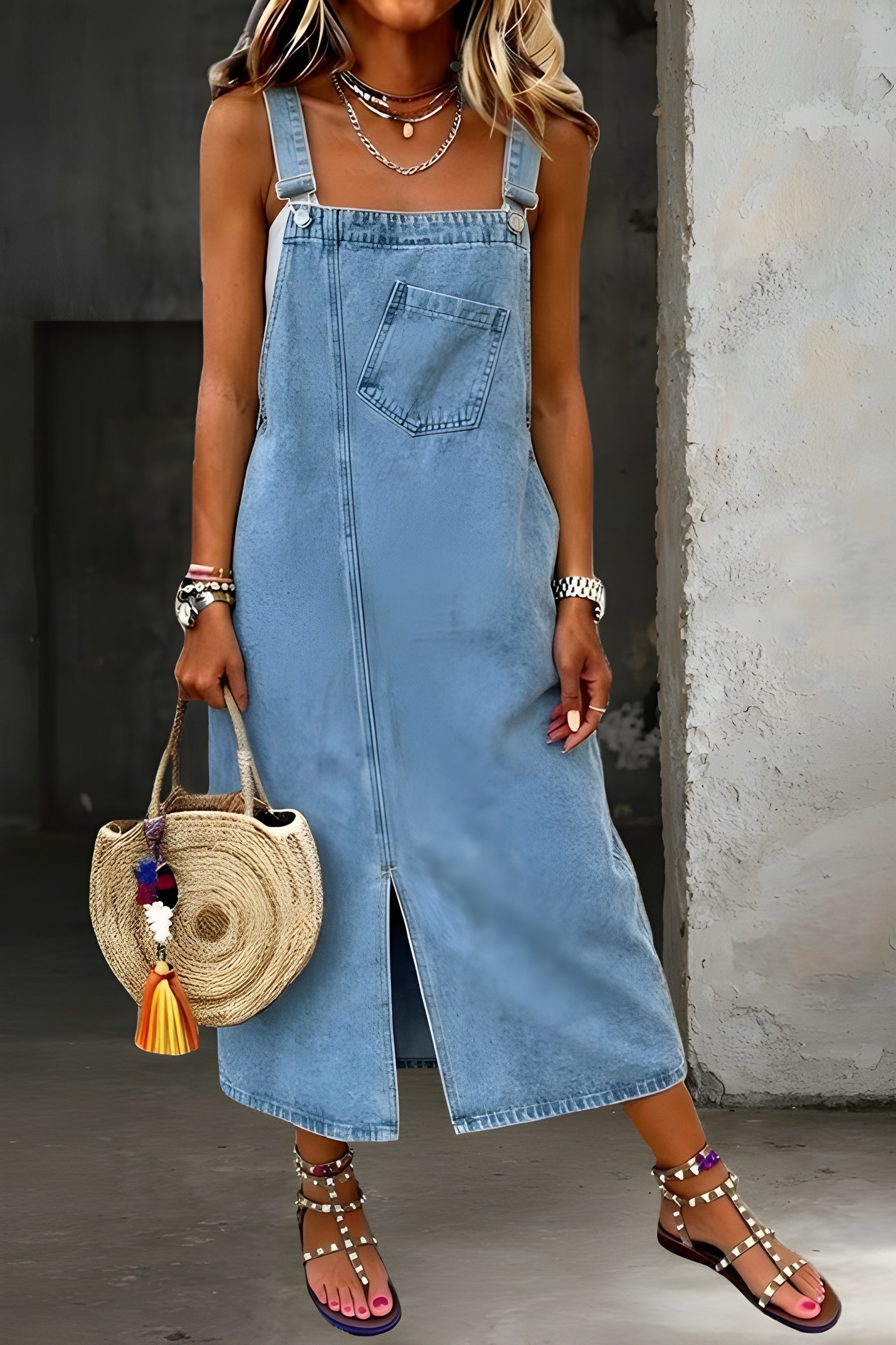 Thalia | Casual Denim Jumper Dress