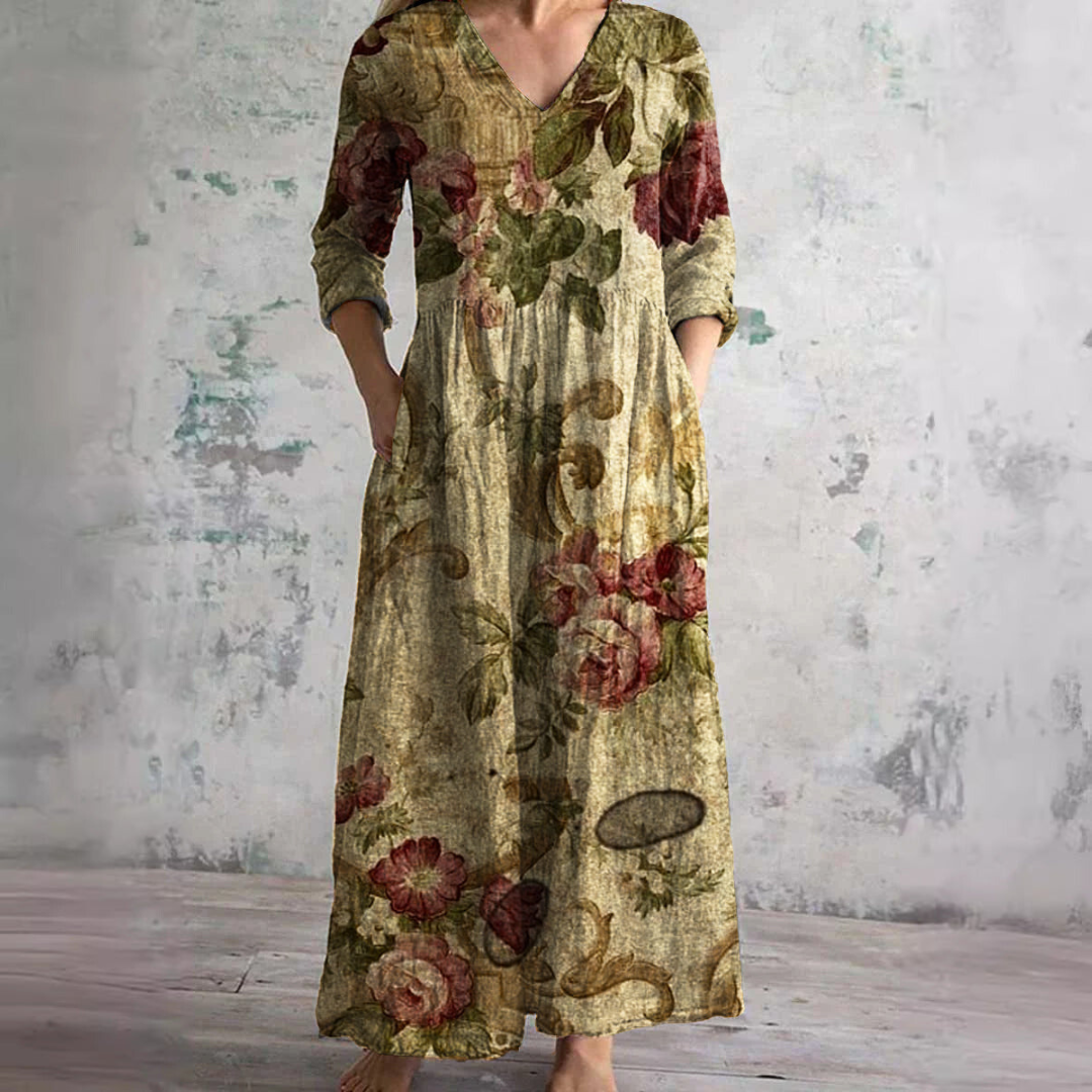Floral V-Neck Dress Women |  Lightweight Day Dress