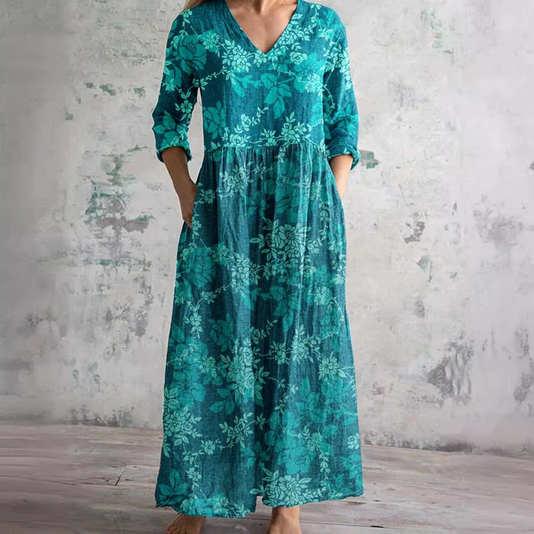 Floral V-Neck Dress Women |  Lightweight Day Dress