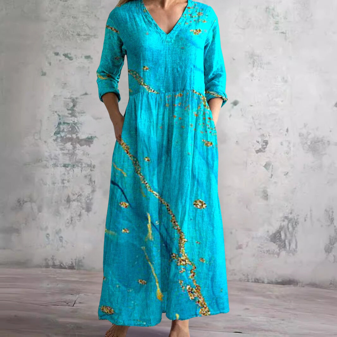 Floral V-Neck Dress Women |  Lightweight Day Dress