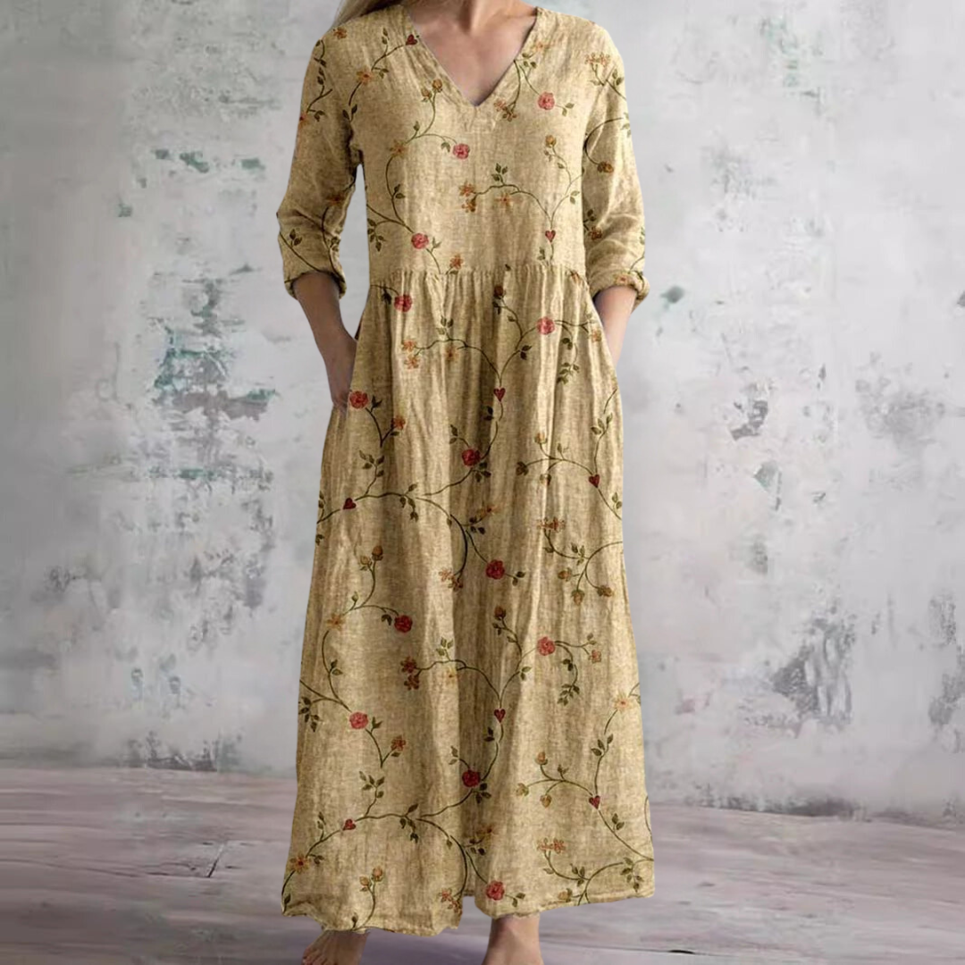 Floral V-Neck Dress Women |  Lightweight Day Dress