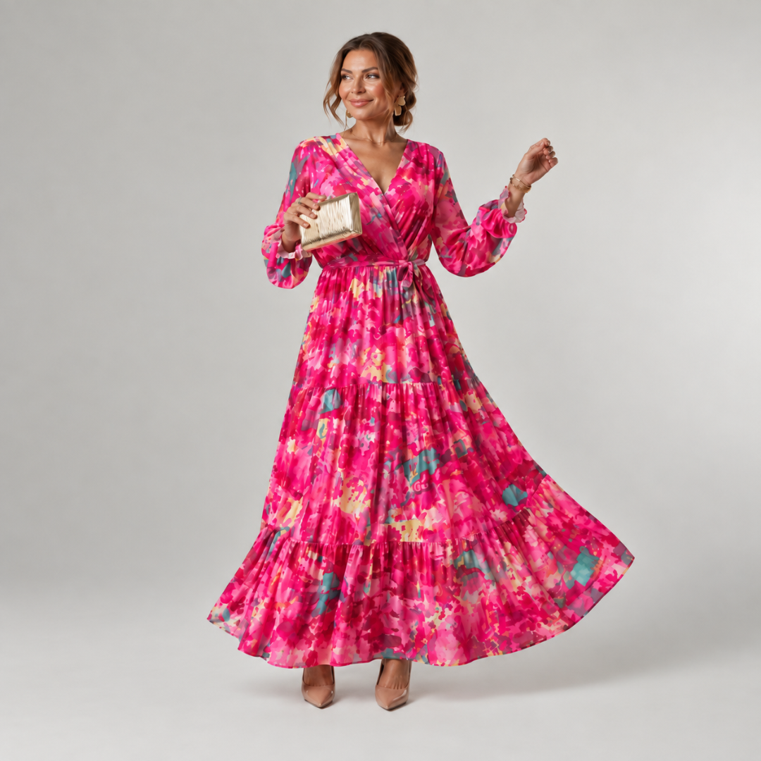 Sage | Floral Wrap Dress