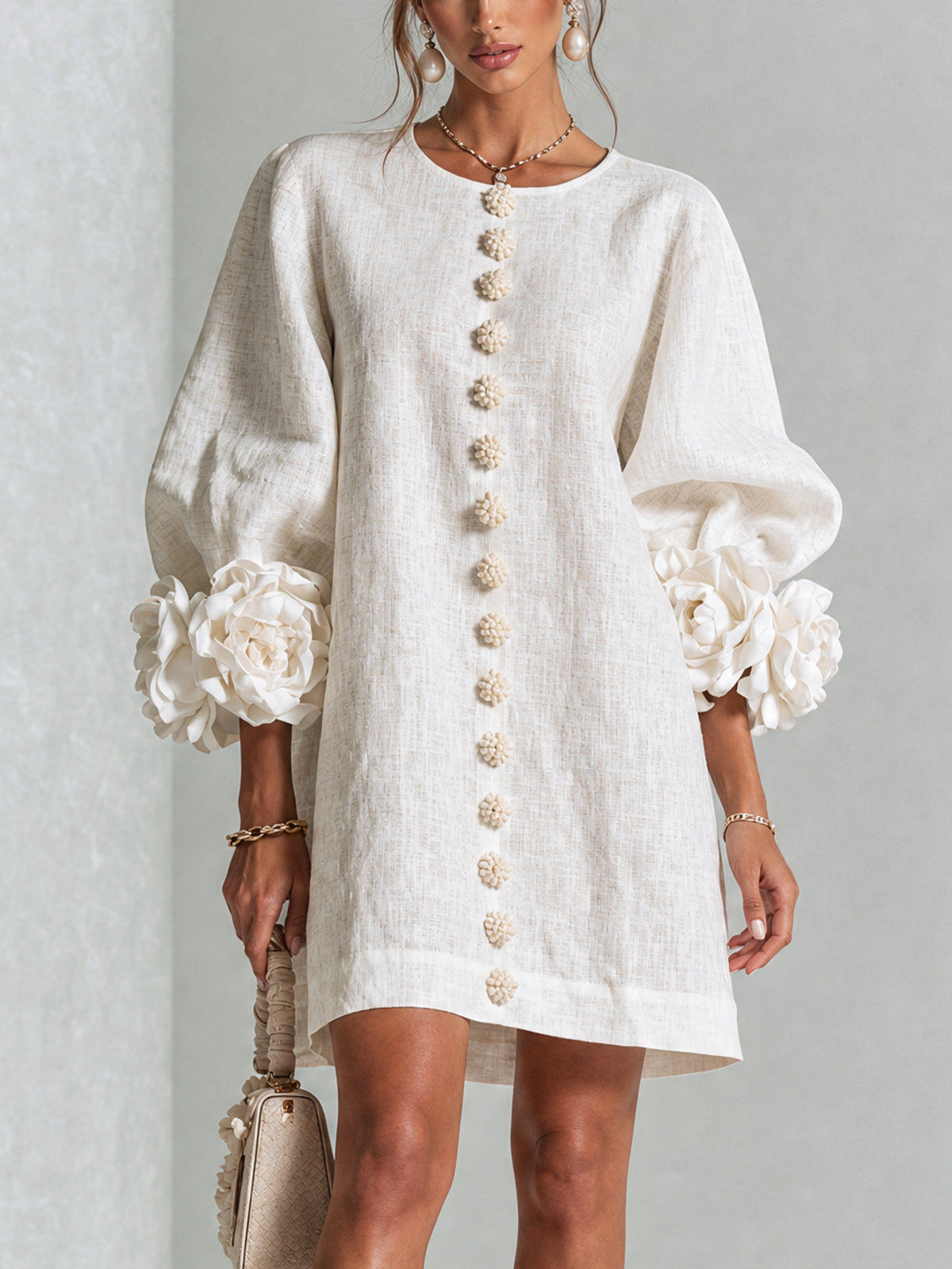 Henrietta | Floral Button-Down Mini Dress