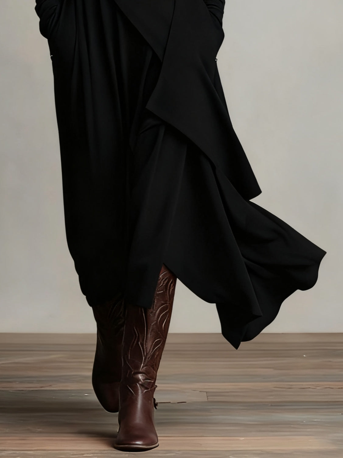 Arielle Vintage Asymmetrical Turtleneck Dress