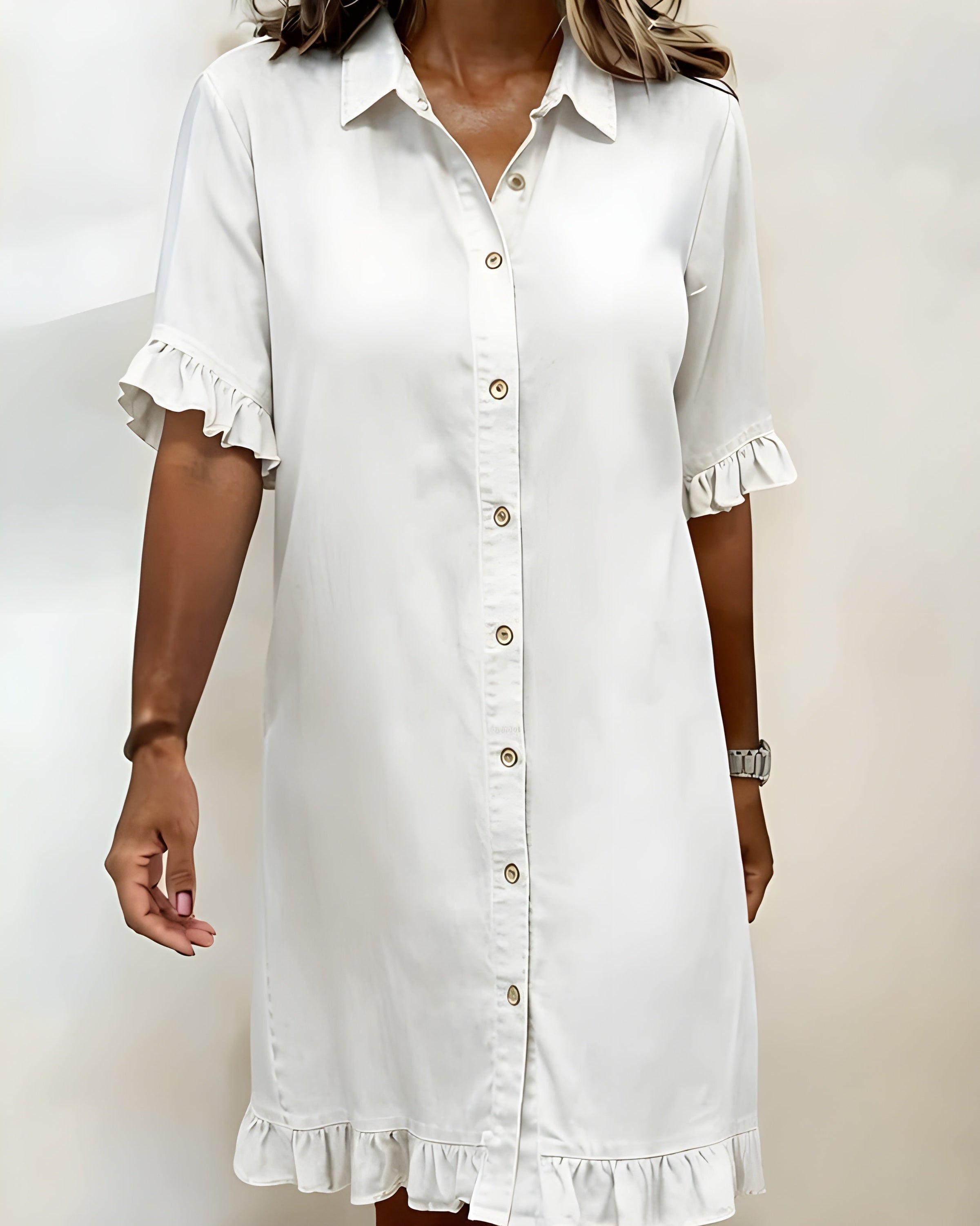Katie | Effortlessly Flattering Ruched Denim Dress
