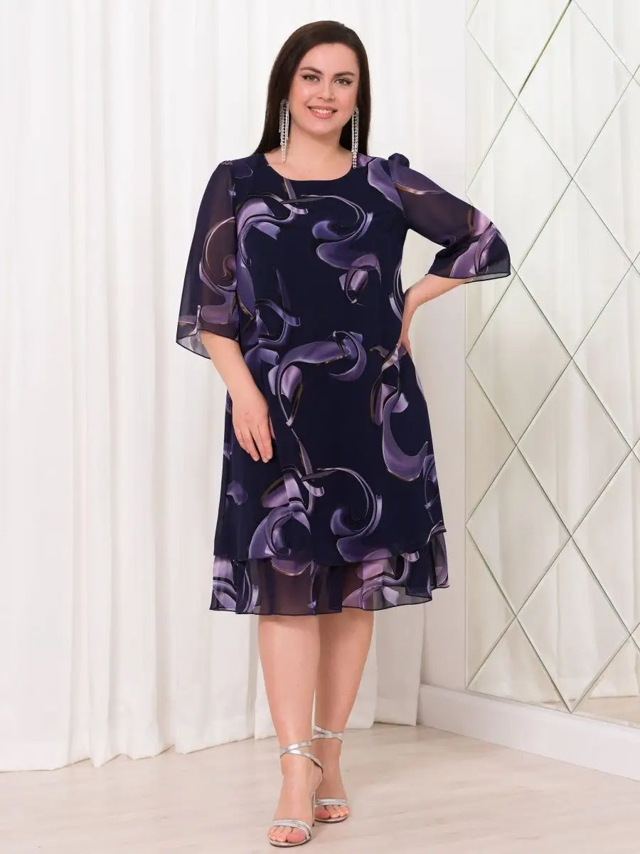 Emma™ Midnight Swirl Chiffon Dress