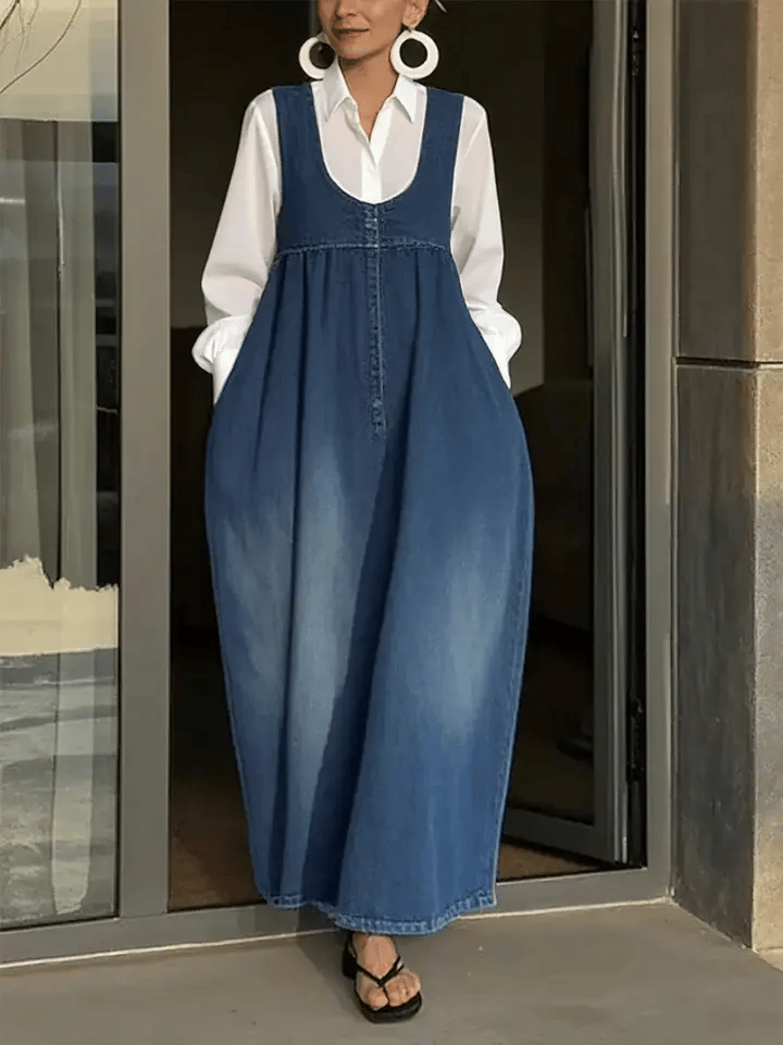 Irene | Loose Denim Vest Dress