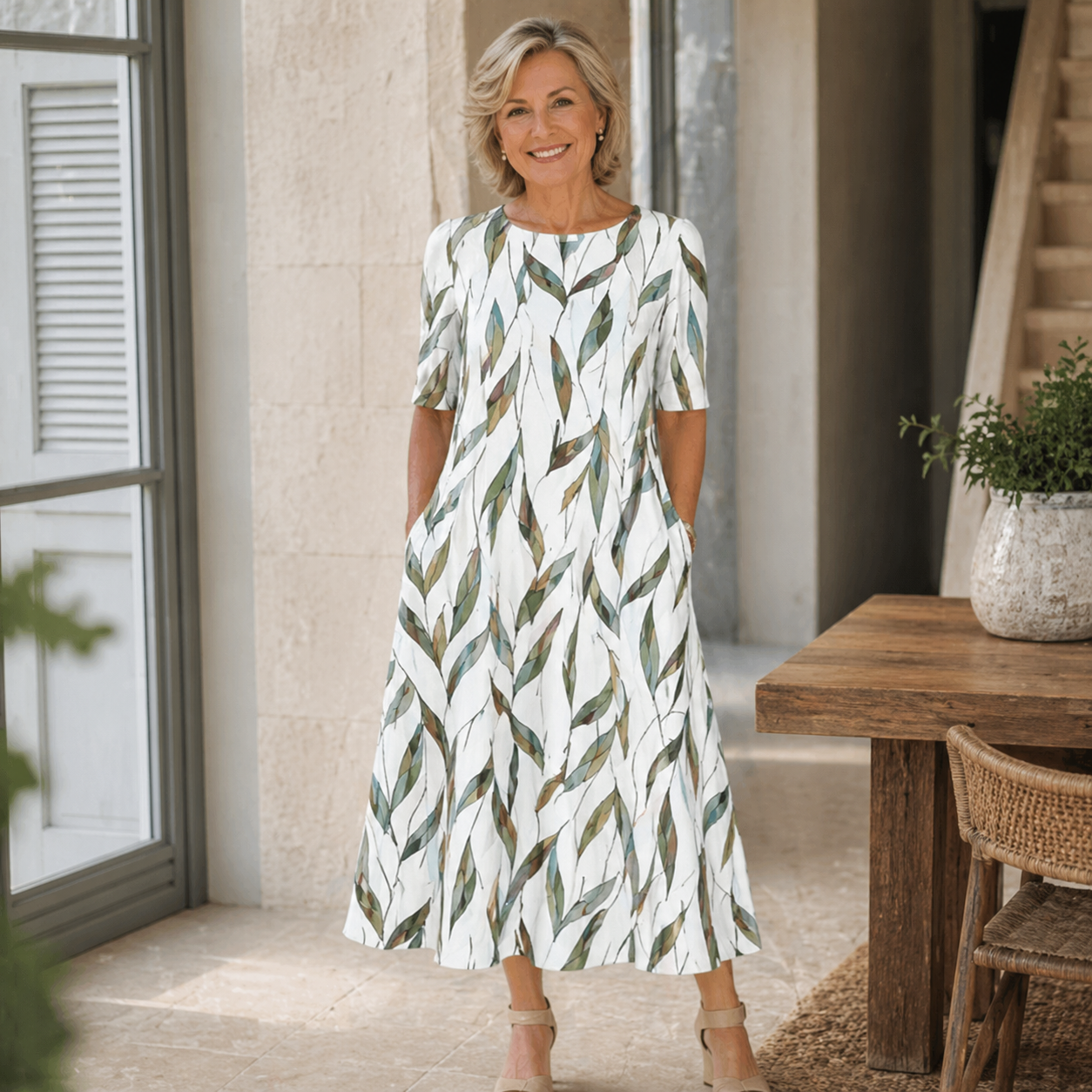 Aisha™ Effortless Floral Midi Dress