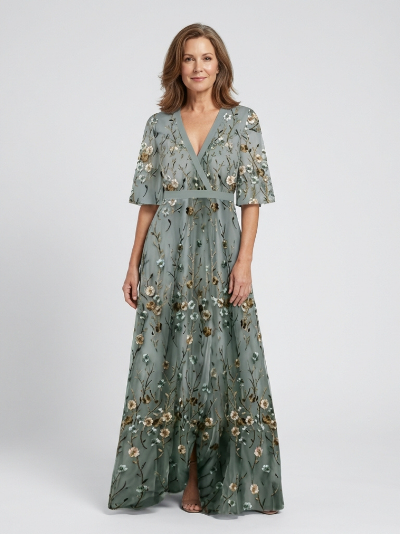 Evadne | V-Neck Maxi Dress
