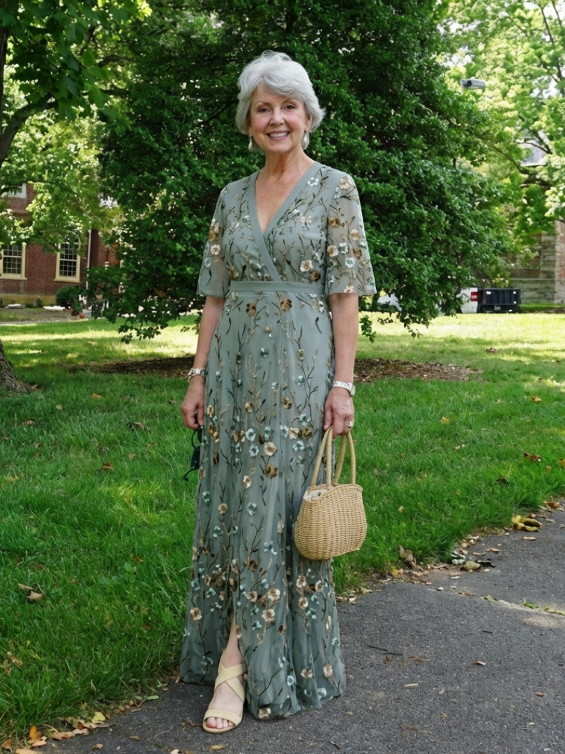 Evadne | V-Neck Maxi Dress