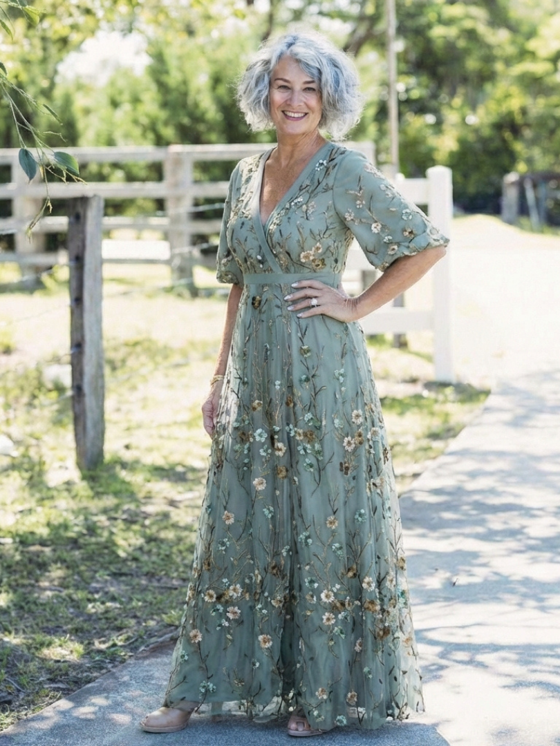 Evadne | V-Neck Maxi Dress
