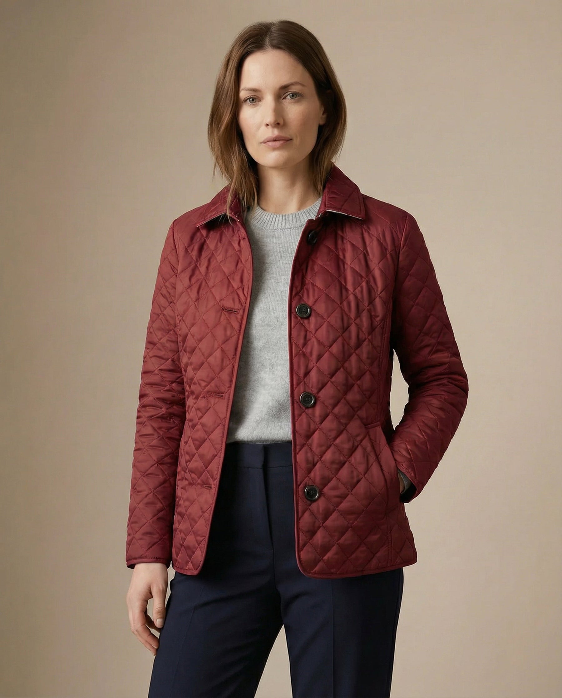 Olive™ Quilted Button-Up Jacket