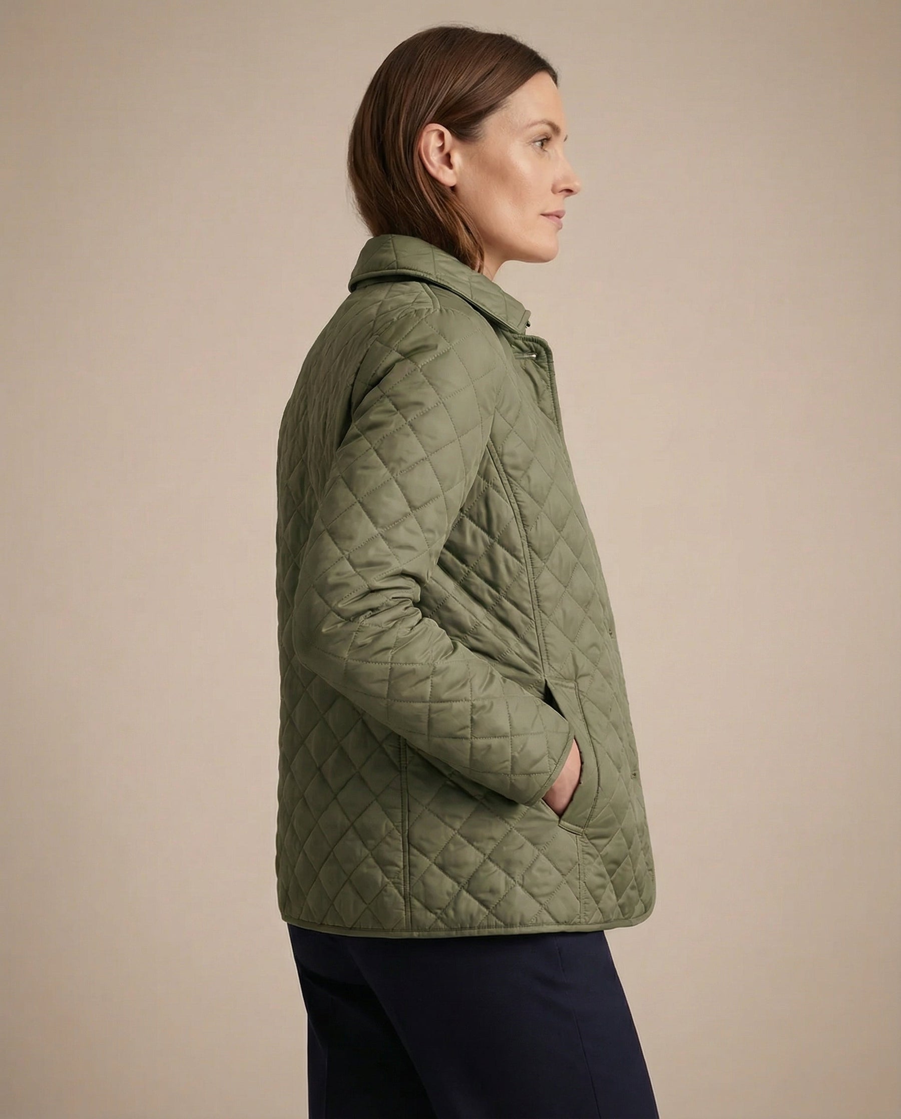 Olive™ Quilted Button-Up Jacket