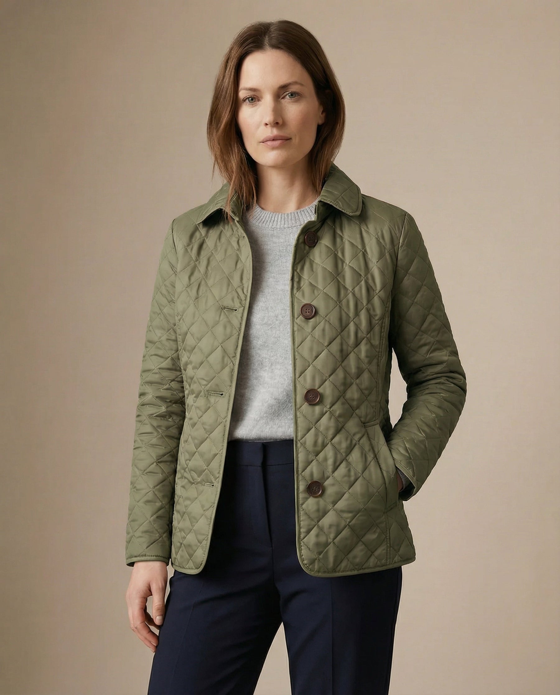Olive™ Quilted Button-Up Jacket