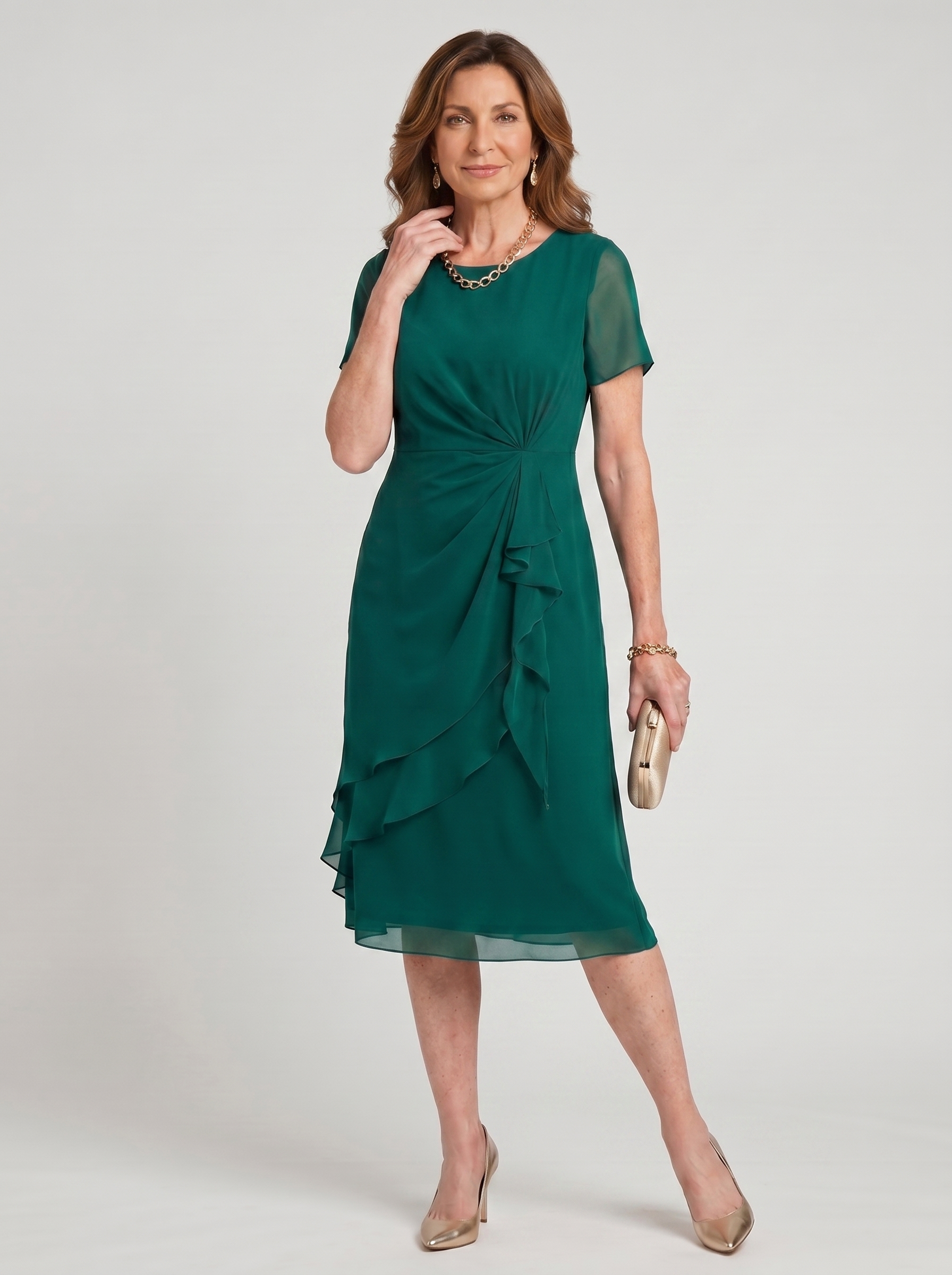 Blake™ Elegant Chiffon Draped Dress