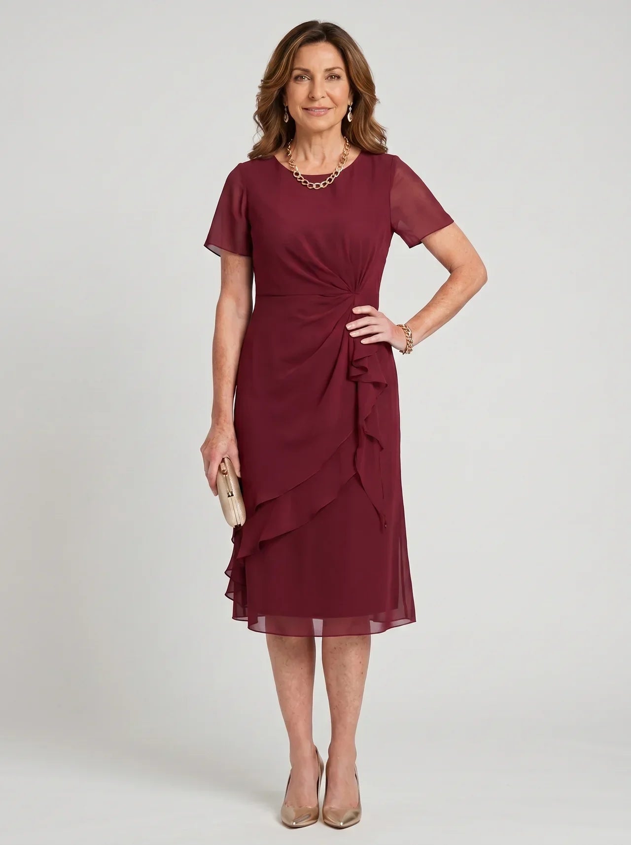 Blake™ Elegant Chiffon Draped Dress