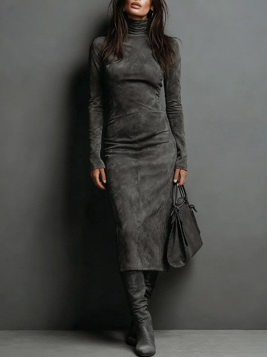 Mildred™  |  Elegant Suede Maxi Dress