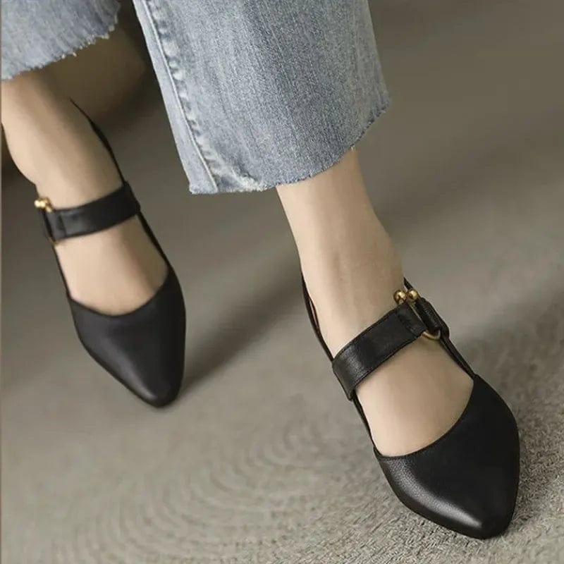 Lysandra - Elegant Leather Slingback Heels