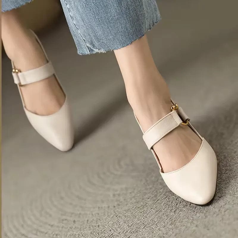 Lysandra - Elegant Leather Slingback Heels