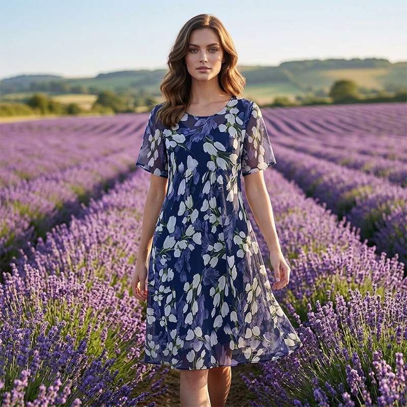 Teresa™ Elegant Floral A-Line Dress