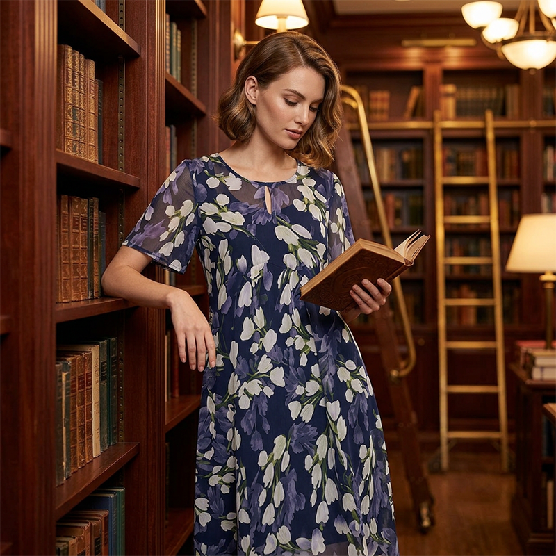 Teresa™ Elegant Floral A-Line Dress