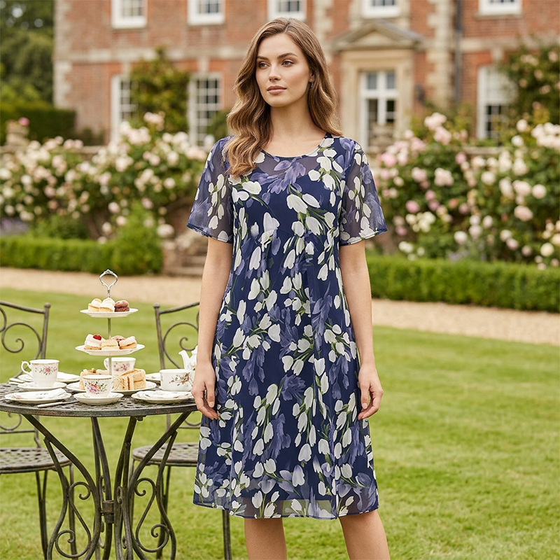 Teresa™ Elegant Floral A-Line Dress
