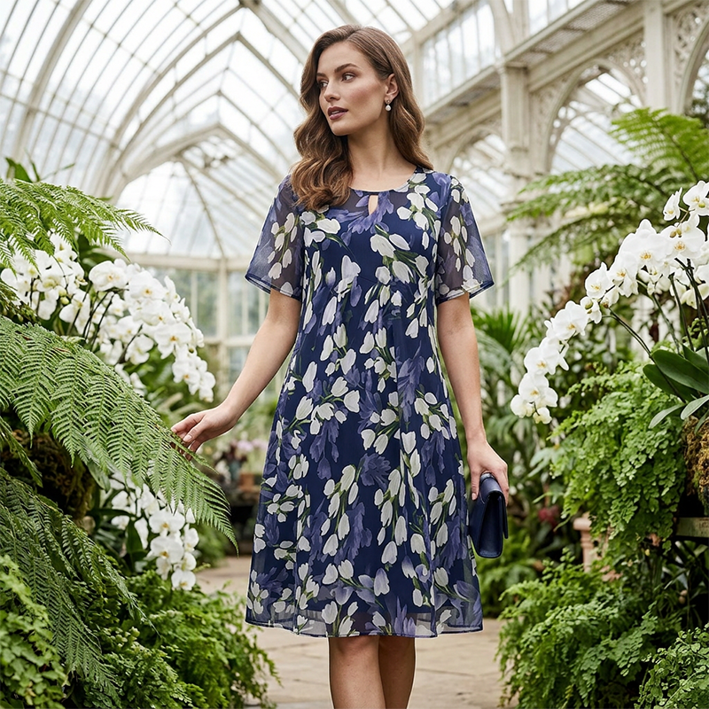 Teresa™ Elegant Floral A-Line Dress