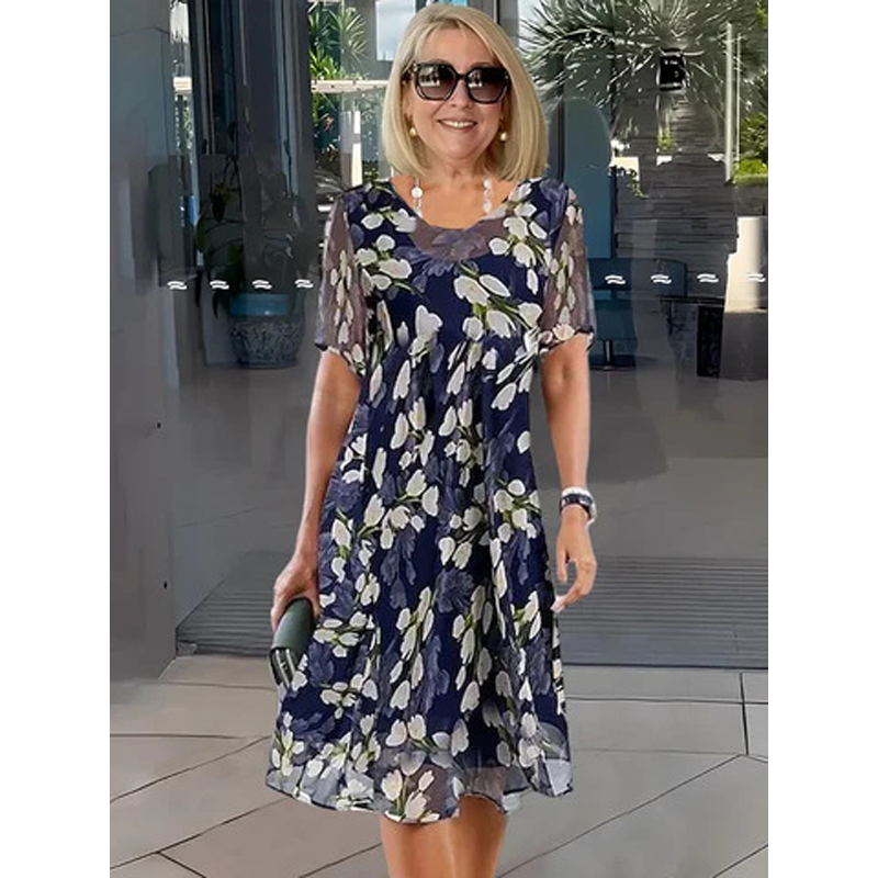 Teresa™ Elegant Floral A-Line Dress