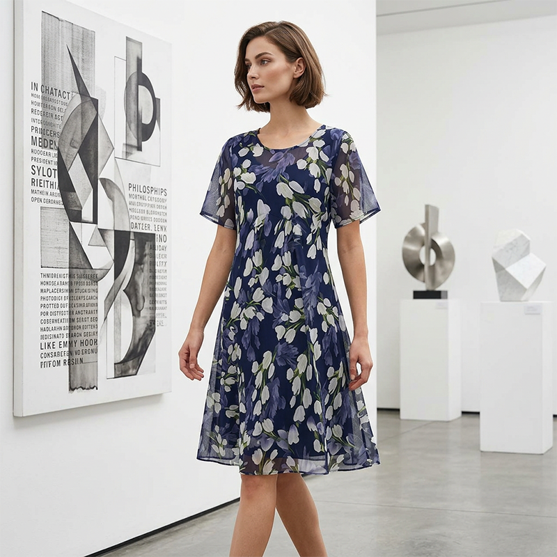 Teresa™ Elegant Floral A-Line Dress