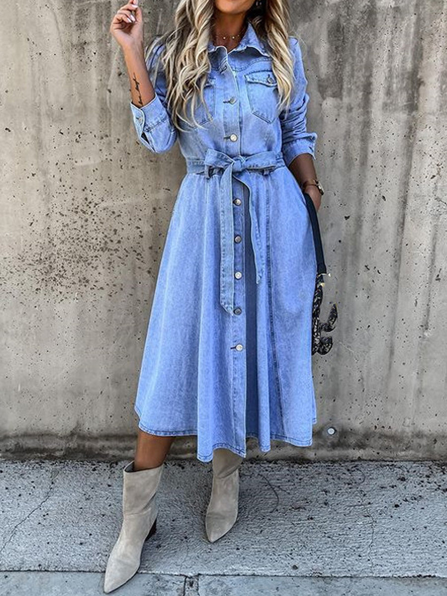 Alondra | Long Sleeve Denim Dress