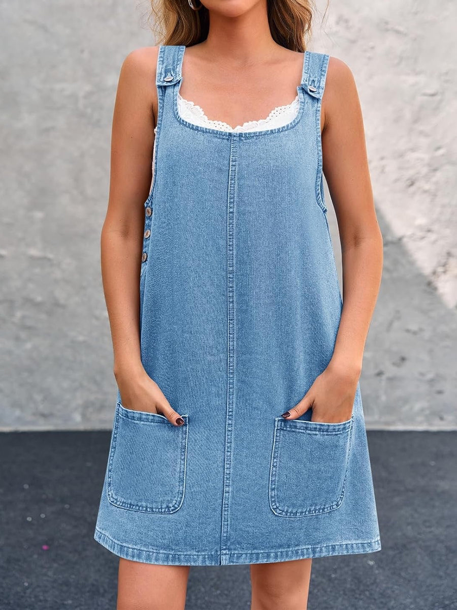 Coraline | Casual Denim Overall Dress