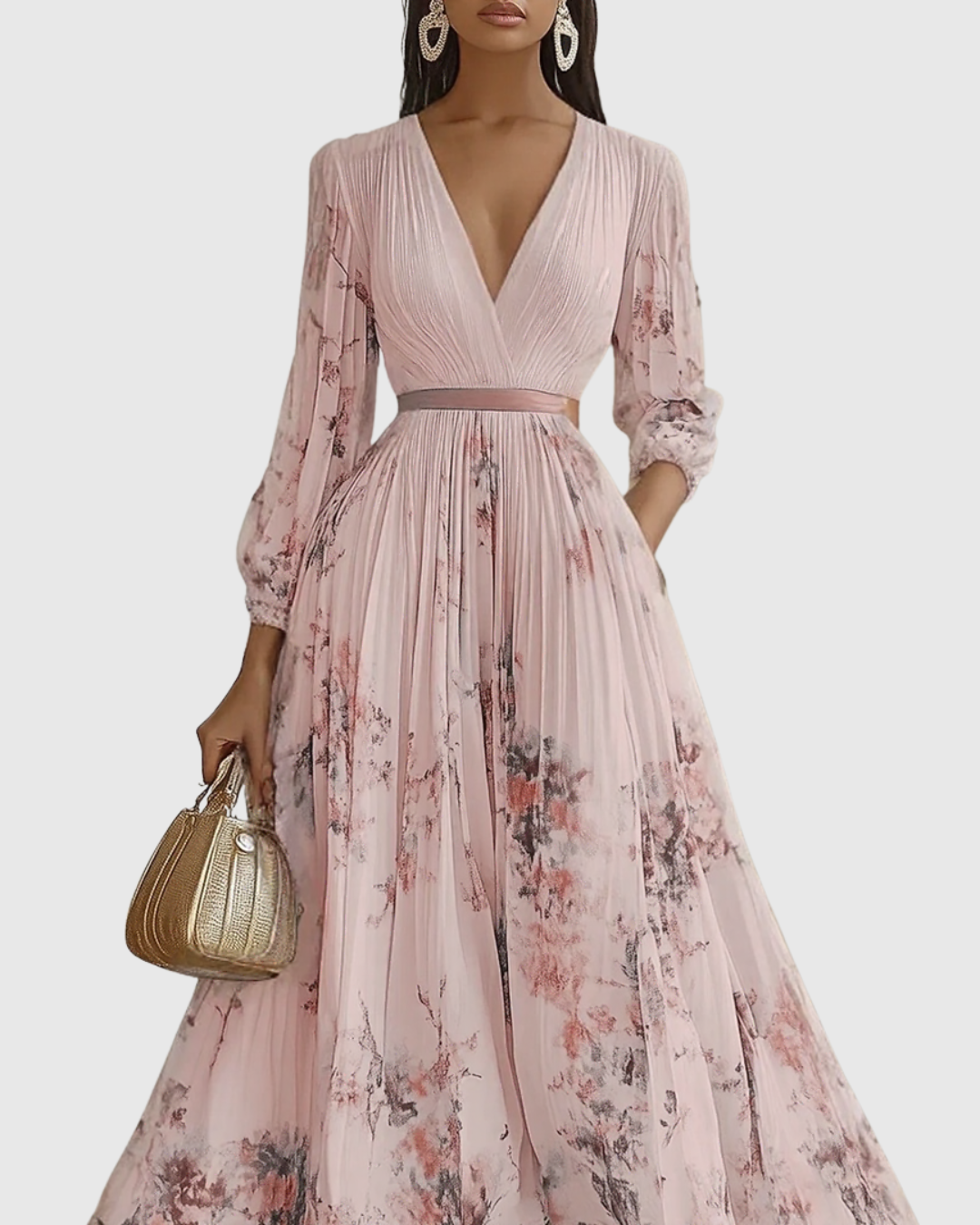 Georgina | V-Neck A-Line Midi Dress