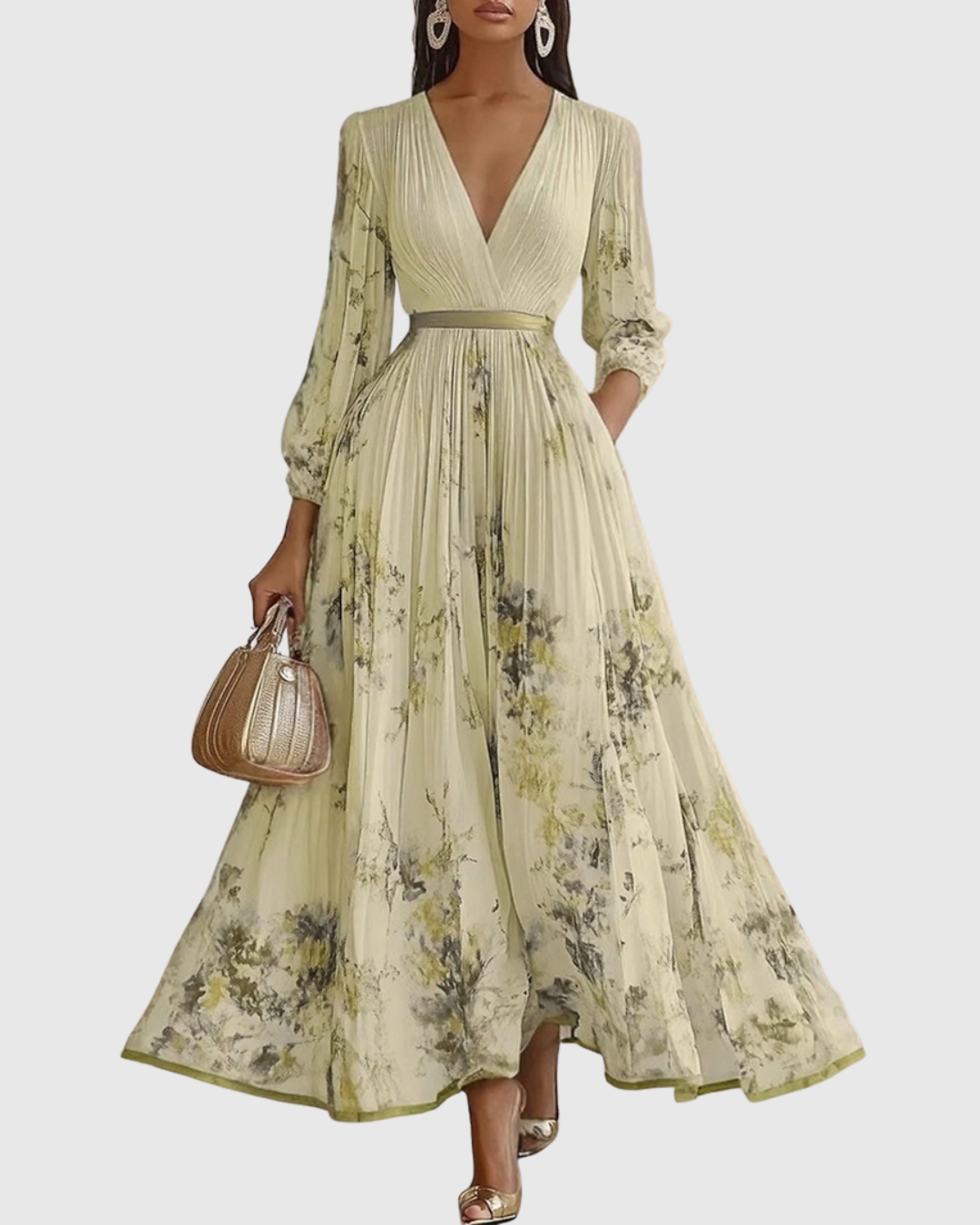 Georgina | V-Neck A-Line Midi Dress