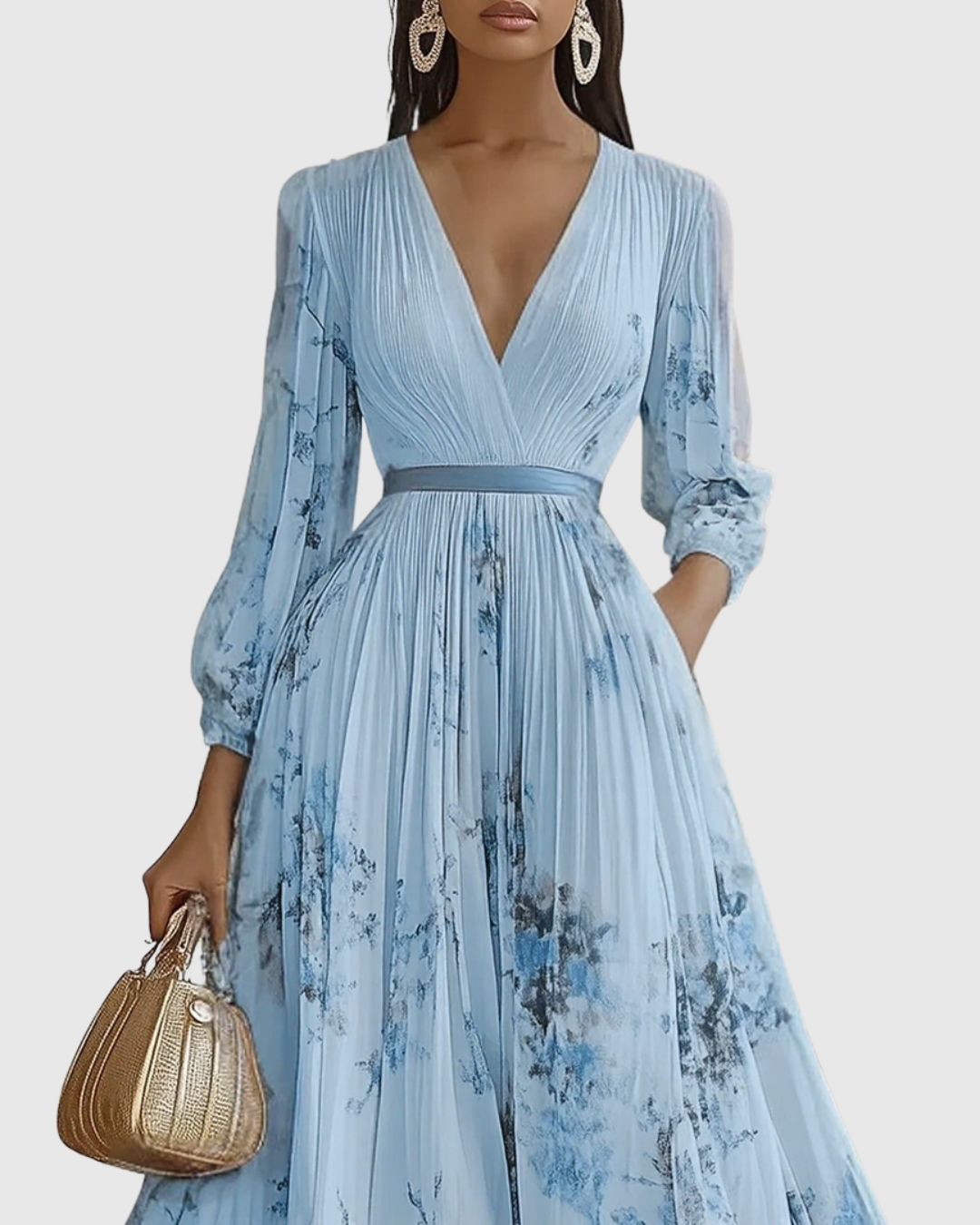 Georgina | V-Neck A-Line Midi Dress