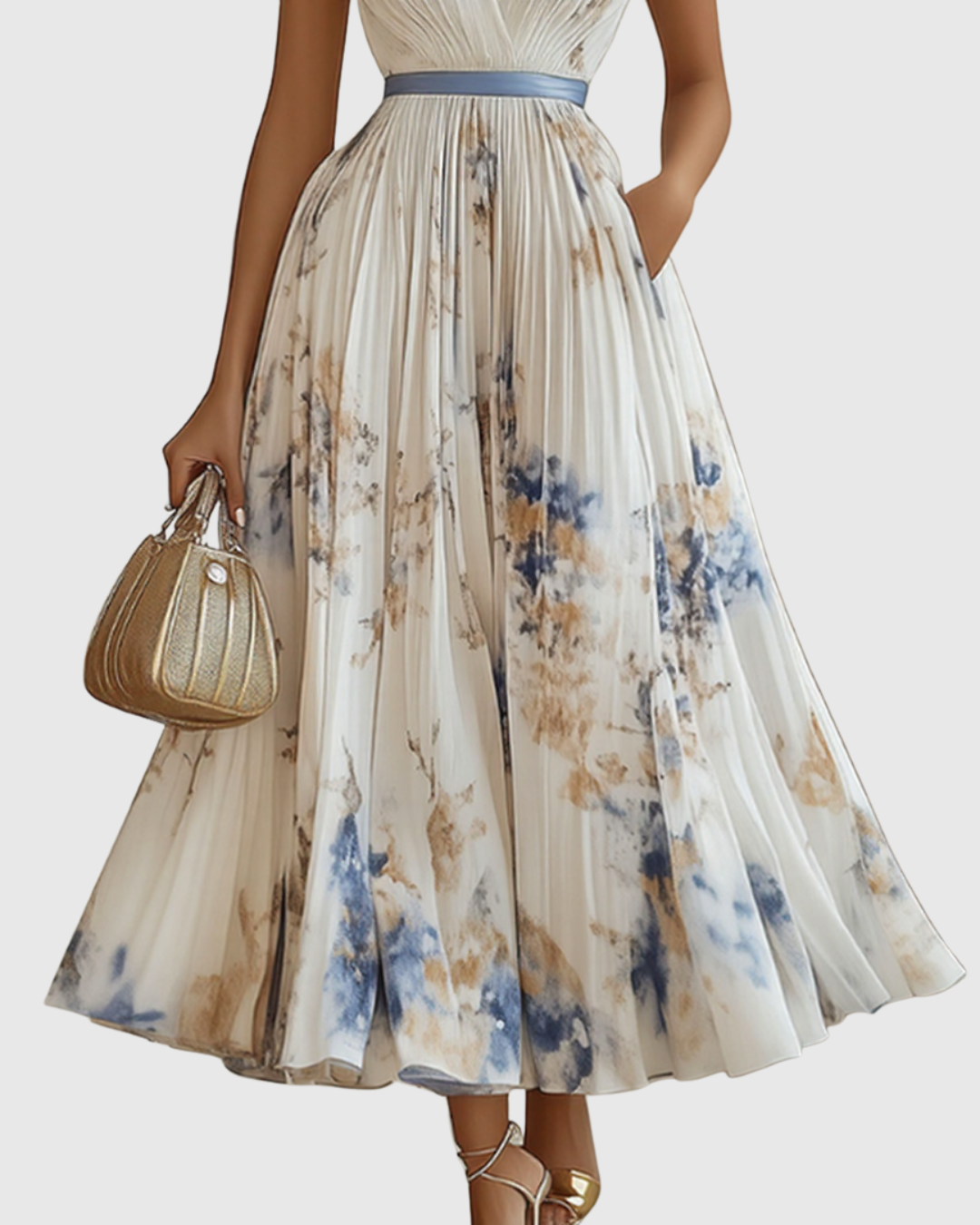 Georgina | V-Neck A-Line Midi Dress