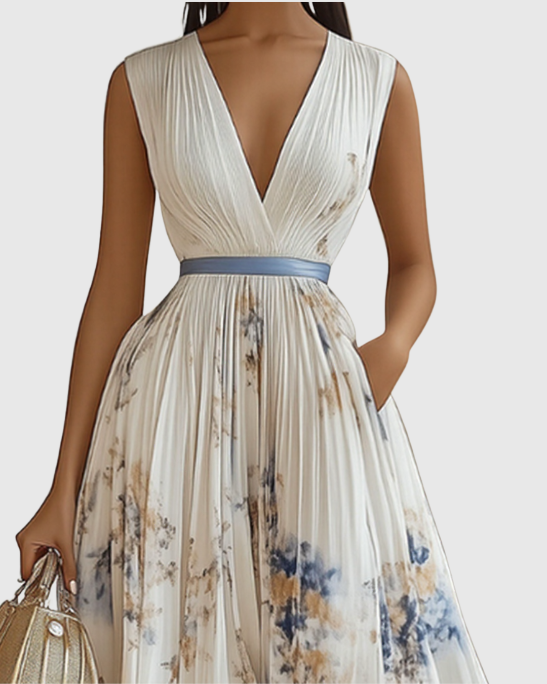 Georgina | V-Neck A-Line Midi Dress