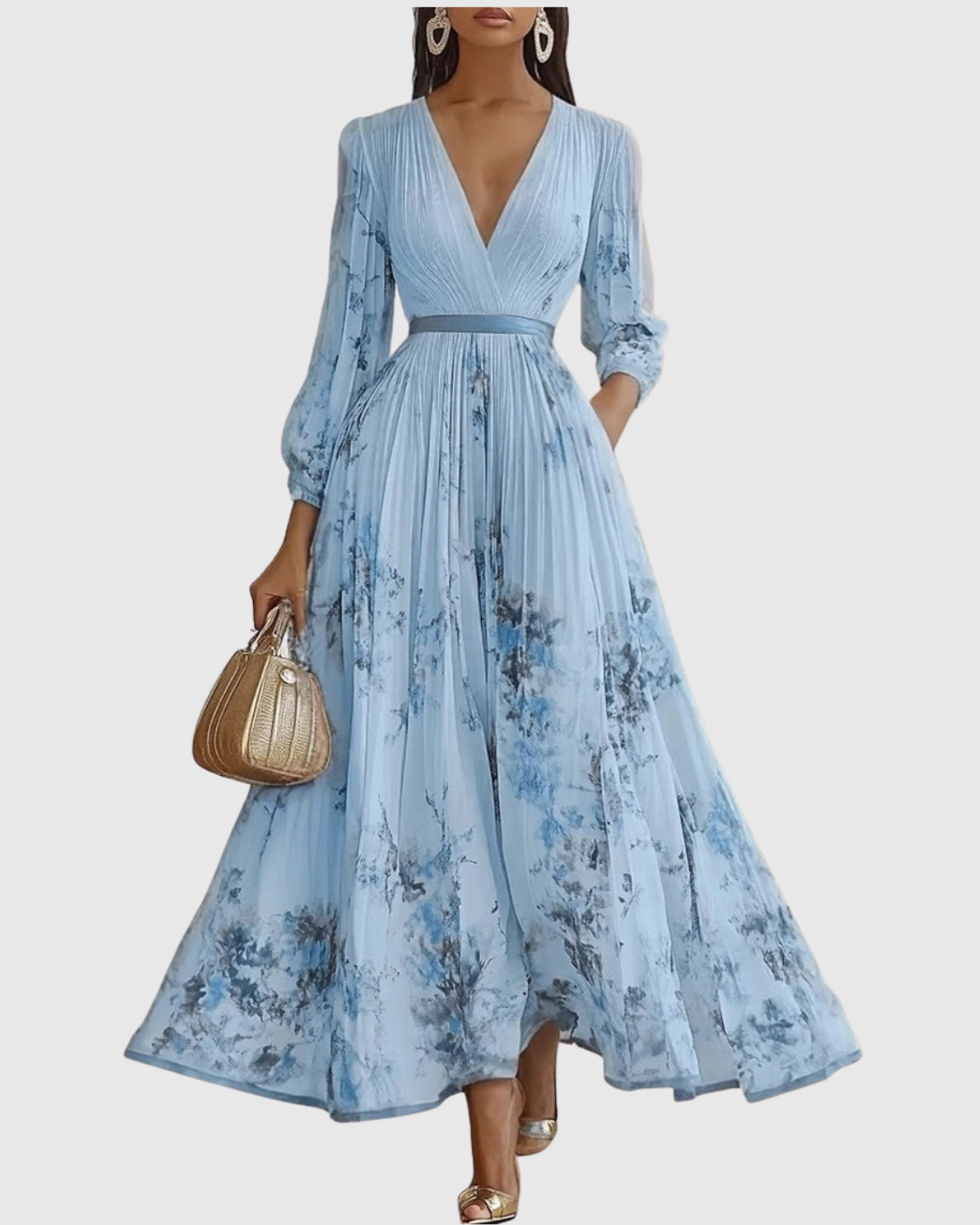 Georgina | V-Neck A-Line Midi Dress