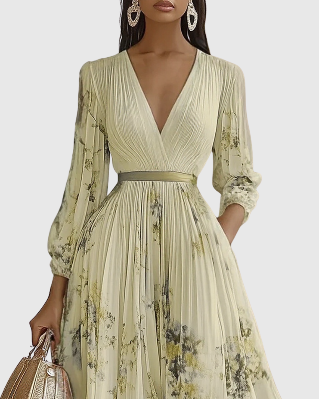 Georgina | V-Neck A-Line Midi Dress